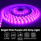 iNextStation Pink LED Strip Lights, 16.4ft 300 LEDs Ultra Bright Flexible LED Light Strip for Bedroom, Cuttable 12V Tape Light for Kitchen, Cabinet, TV Backlight (Power Adapter not Included)