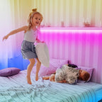 phopollo Bluetooth 24V Led Strip Lights 130ft (2 Rolls of 65.6ft), Color Changing LED Lights for Bedroom, Kitchen Decor, App Control and Music Sync