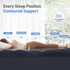 Dual Layer 3 Inch Memory Foam Mattress Topper King Size, 2 Inch Gel Memory Foam Plus 1 Inch Cooling Pillow Top Mattress Pad Cover, with 8-21 Inch Deep Pocket, Navy Blue