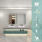 40x28 Inch LED Bathroom Mirror with Lights, Black Metal Framed LED Mirror for Bathroom, 3 Colors and Stepless Dimmable Wall Mounted Lighted Bathroom Vanity Mirror, Anti-Fog, Memory