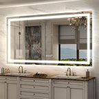 LED Lighted Mirror 66x36 for Bathroom Wall Mounted, Dimmable Vanity Mirror with Lights, Anti-Fog, ETL Listed (Backlit and Front Lighted)