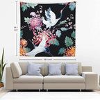 Batmerry White Watercolor S Tapestry, Flower Wall Art Hanging Decoration Polyester Fiber White Ruffled Around for Dorm Room Bedroom Living Room, 59.1x59.1 inches