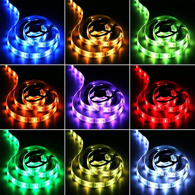 ACONDE 6.56 feet Battery Powered LED Strip Lights, 24 Keys Remote Controlled, DIY Indoor Decoration, 2 Pack