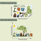 Jungle Animal Wall Stickers Forest Safari Wall Decals Kid Room Nursery Baby Bedroom Décor (Tree Cartoon Animals)