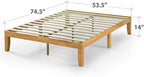 ZINUS Moiz Wood Platform Bed Frame, Wood Slat Support, No Box Spring Needed, Easy Assembly, Natural, Full