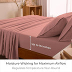 Mellanni King Sheets Set - 4 PC Iconic Collection Bedding - Hotel Luxury, Extra Soft, Cooling Bed Sheets - Wrinkle, Fade, Stain Resistant (King, Coral)