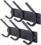 WEBI Coat Rack Wall Mounted,3 Coat Hooks for Hanging Coats,Heavy Duty Metal Hook Rack Hook Rail Coat Hanger Wall Coat Rack with Hooks for Clothes Entryway Jacket,Black,2 Packs