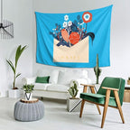 POOEDSO Scandinavian Folk Art Patterns And Flowers And Birds Tapestry 90 X 60inch Wall Hanging Aesthetic Home Decor Tapestries For Bedroom Living Room Dorm Wall Art