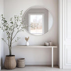 White Round Mirror, White Round Mirror 24 inch, Circle Bathroom Mirrors Metal Frame, Circle Mirrors for Wall, Bathroom, Over Sink, Living Room, Vanity.