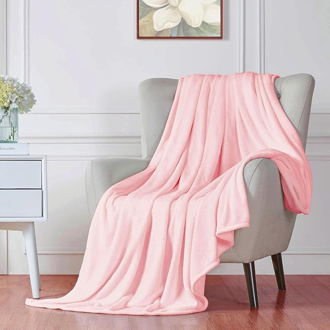 Walensee Fleece Blanket Plush Throw Fuzzy Lightweight (King Size 108x90 Pink) Super Soft Microfiber Flannel Blankets for Couch, Bed, Sofa Ultra Luxurious Warm and Cozy for All Seasons