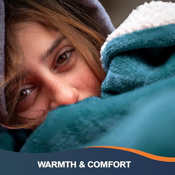 Walensee Sherpa Fleece Blanket (Queen Size 90”x90” Teal) Plush Throw Fuzzy Super Soft Reversible Microfiber Flannel Blankets for Couch, Bed, Sofa Ultra Luxurious Warm and Cozy for All Seasons