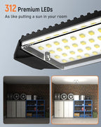 Adiding LED Garage Ceiling Light -10000Lm Deformable Ultra Bright Screw in LED Basement Lights 6500K 6 Adjustable Panels Shop Light fit for E26 E27 Bulb Socket for Workshop Storage Attic Utility Bay