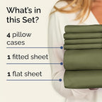 Queen 6 Piece Sheet Set - Comfy Breathable & Cooling - Ultra-Soft Hotel Luxury Bedding Set w/ 8-16 Inch Deep Pockets - 1 Flat & 1 Fitted Sheet & 4 Pillowcases - Wrinkle Free & Easy Care - Sage Green