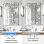 USHOWER 2-Pack Frameless Bathroom Mirrors for Over Sink, 24x36 Inch Rectangular Bathroom Mirrors with Rounded Corner, Shatterproof Mirror for Vanity, Bedroom, Entryway Upgraded & Remodel