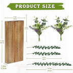 Wood Wall Planters 2 Pack with Artificial Greenery Plants - Pocket Wall Vases for Dried Flowers - Wood Wall Decor Hanging Planters for Living Room, Bedroom, Home Decor - Brown