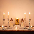 Sziqiqi Silver Plated Candlestick Holders Set of 2 Taper Candle Holders Deluxe Ornate Candle Holders for Shabbat Taper Candles, Candle Centerpiece, Wedding Candles, Christmas Candle, 7.4inch