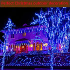 Kwaiffeo Blue Icicle Lights for Outside, Waterproof 40 Tubes LED Meteor Shower Lights for Christmas Halloween Decor Yard Lawn, Equivalent to 5 Sets of 8-Tubes