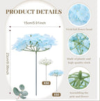 Zeyune 100 Pcs Hydrangea Artificial Flowers, Silk Flower Heads with Stems, Fake Hydrangea Bouquet for Wedding Arch Centerpiece DIY Floral Home Decoration (White and Blue)