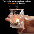 12pcs Votive Candle Holders, Clear Glass Candle Holder in Bulk, Tealight Candle Holder for Wedding Decor, Table Centerpiece, Home Decor and Holiday Decor