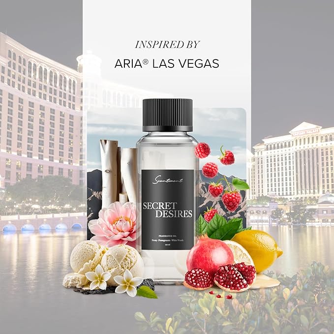 Scentiment Diffuser Oil - Secret Desires | Aromatherapy Fragrance | Inspired by 5-Star Hotels | Notes of Lemon Crème, Vanilla, Raspberry, Pomegranate & Peony (120 mL)