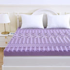 MUXHOMO 3 Inch Full Size Mattress Topper, 7-Zone Cooling Gel Infused Mattress Topper, Egg Crate Foam Bed Pad, CertiPUR-US and Oeko-TEX Certification (54"×75", Lavender)
