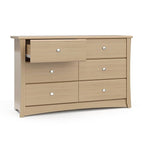 Storkcraft Crescent 6-Drawer Dresser (Driftwood)– GREENGUARD Gold Certified, Brown Dresser for Bedroom, Kids & Nursery Storage Chest, Safety Interlocking Drawers, Pre-Installed Tracks, Kids Chest