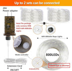 OMIKA Connectable 66FT 800 LED Rope Lights Outdoor, Warm White Rope Light Plug in, Outdoor String Light Waterproof Decorative Lighting for Deck Patio Yard Garden Pathway Camping Room Indoor Decor
