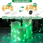 12-Pack LED Fairy Lights 7 Feet Battery Powered Waterproof Silver Wire 20 Slim Copper Wire Pastel Lights for DIY Wedding Party Bedroom Patio Easter Christmas (Green)
