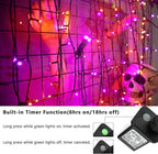 ODEETRONIC Orange Purple Lights, 164ft 500LED Outdoor Halloween String Lights, Plug in Orange Halloween Light with 8 Modes, Twinkle Purple Mini Light Timer Waterproof for Indoor House Tree Party Decor
