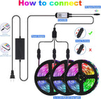 QZYL Led Lights for Bedroom,49.2 Feet Led Strip Lights,Music Sync Color Changing Flexible Rope Lights with Remote App Control Luces Led Strips Lights for Party Home Decoration