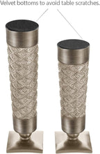 Creative Scents Dublin Silver Decorative Candle Holder Set of 2 - Home Decor Pillar Candle Stand, Coffee Table Mantle Decor centerpieces for Fireplace, Living or Dining Room Table, Gift Boxed