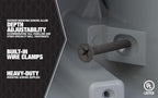 Southwire Electrical Box for Light Fixture, 42lb Support, Depth Adjustable, Three Gang, Gray, MSB3G