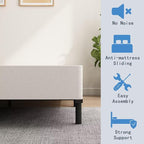 ALDRICH 5 Inch Heavy Duty Metal Twin Box Spring Mattress Foundation 1500lbs Max Weight Capacity/Non-Slip/No Noise/Easy Assembly/Easy Clean Cover