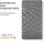 SLEEP ZONE Twin XL Cooling Mattress Topper for College Dorm, Premium Zoned Cool Mattress Pad Cover, Padded Mattress Protector Breathable Washable, Deep Pocket 8-21" (Grey, Twin XL)