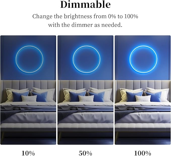 iNextStation COB LED Strip Light Blue 32.8FT 10M, DC24V CRI 93+ Dimmable Flexible LED Tape Lights for Bedroom, Kitchen, TV Backlight, Cupboard, Wardrobe, Home Lighting Decor