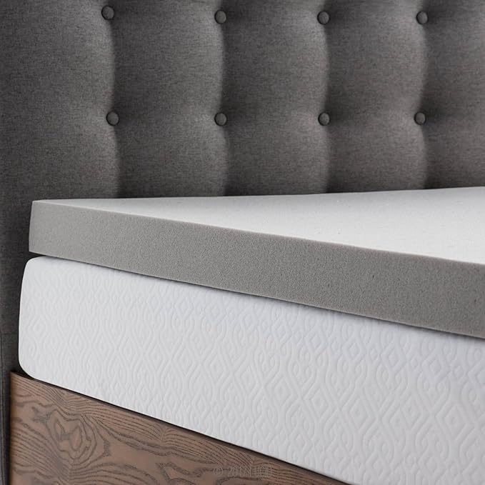 Lucid 3 Inch Ventilated Bamboo Charcoal Memory Foam Mattress Topper, CertiPUR-US Certified, Moisture and Odor Control-Full
