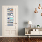 Univivi 4-Shelf Door Hanging Organizer Baby Door Storage Wall Mount Storage with 4 Large Pockets and 4 Side Mesh Pockets for Baby Stuff, Toiletries and Sundries