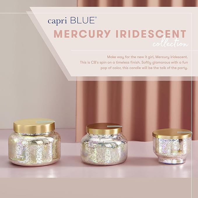 Capri Blue Reed Diffuser - Reed Diffuser Set Includes Scented Oil, Sticks, and Mercury Iridescent Glass Bottle - Home Decor Room Fresheners - Coconut Santal (5.7 fl oz)