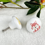 6pcs 1.5" Ceramics Cute Nursery Cabinet Dresser Drawer Knobs Kids Animal Drawer Pulls (Tiger)