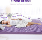 MUXHOMO 3 Inch 7-Zone Twin Mattress Topper, Egg Crate Foam Mattress Topper Twin Size for Back Pain, Lavender Cooling Gel Infused Bed Pad, CertiPUR-US and Oeko-TEX Certification (38"×75")