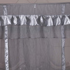 Mengersi Gray Canopy Bed Curtains Mosquito Net Bed Drapes for Queen Bed