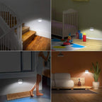 AMIR Upgraded Indoor Motion Sensor Light with PIR Technology - Battery-Powered Wall & Cabinet LED Night Light for Hallway, Bathroom, Kitchen, Stairs (White, 6-Pack)
