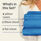 Twin 4 Piece Sheet Set - Comfy Breathable & Cooling - Ultra-Soft Hotel Luxury Bedding Set with 8-16 Inch Deep Pockets - 1 Flat & 1 Fitted Sheet & 2 Pillowcases - Wrinkle Free & Easy Care - Denim Blue