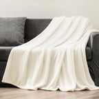 BEDELITE Fleece Blanket Cream Throw Blanket for Couch & Bed, Luxury Plush Cozy Fuzzy Blanket 50" x 70", Super Soft Warm Lightweight Fall Throw Blanket for Travel Camping