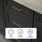 Franklin Brass - Francisco Champagne Bronze Gold Cabinet Handles 5 Inch (5") Hole Center Pulls | Easy Install, Durable Hardware for Kitchen Cabinet Door, Drawers, Dresser Pull, Furniture (10 Pack)