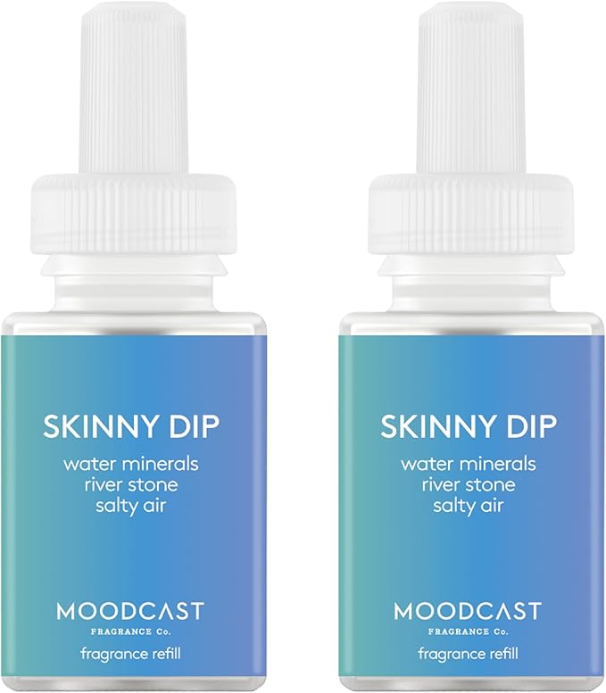 Pura & Moodcast Home Scent Refill - Smart Home Air Diffuser - Up to 120-Hours of Luxury Fragrance per Refill - Spring & Summer Fragrance - 2 Pack, Skinny Dip
