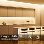echosari Strip Lights Battery Operated, 16.5Ft 150 LED 2835 SMD Closet Strip Lights with Remote for Bedroom, Kitchen, Cabinet Décor (Warm White)