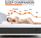 VALUXE 4 Inch Gel Memory Foam Mattress Topper Queen Size High Density Cooling Pad Pressure Relief Bed Topper (with Removable & Washable Bamboo Cover)