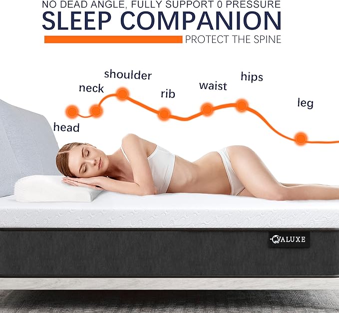 VALUXE 4 Inch Gel Memory Foam Mattress Topper Queen Size High Density Cooling Pad Pressure Relief Bed Topper (with Removable & Washable Bamboo Cover)