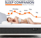 3 Inch Gel Memory Foam Mattress Topper Twin XL Size High Density Cooling Pad Pressure Relief Bed Topper (with Removable & Washable Bamboo Cover)